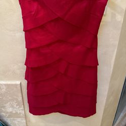Snap - Red Scalloped Dress - Small