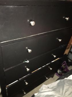 Black Dresser with Silver Knobs