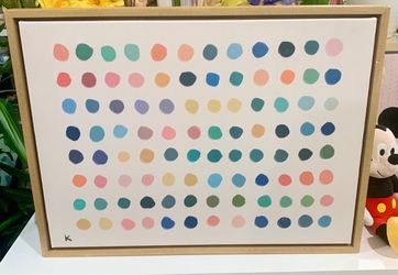 Framed Abstract Dot Canvas Art