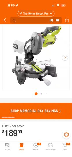 Ryobi   7 1/4 cordless miter saw