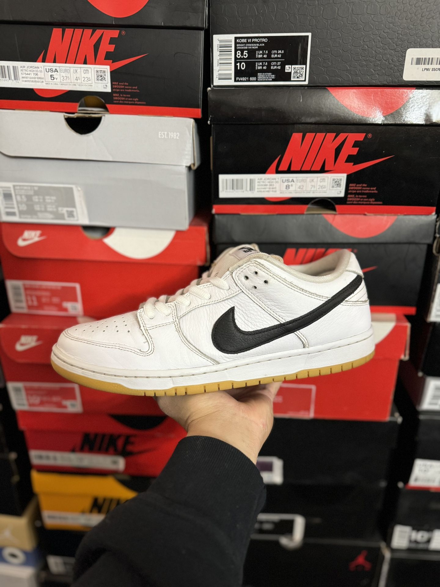 Nike SB Dunk Low White Gum size USED