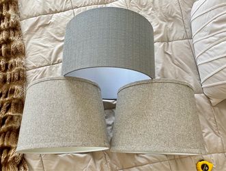 3 Linen Gray Lampshades