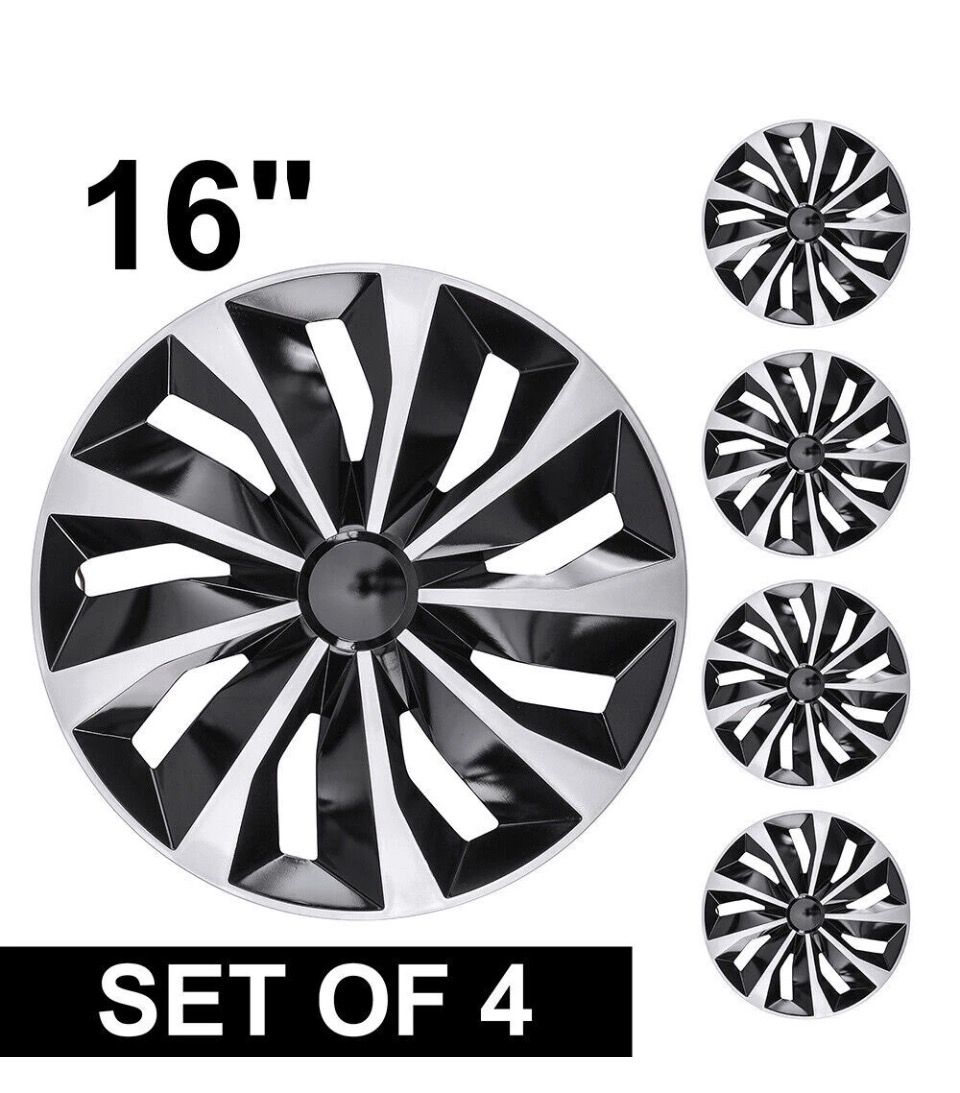Action Wheel Cover Kit - Silver Black (4 Pack)
