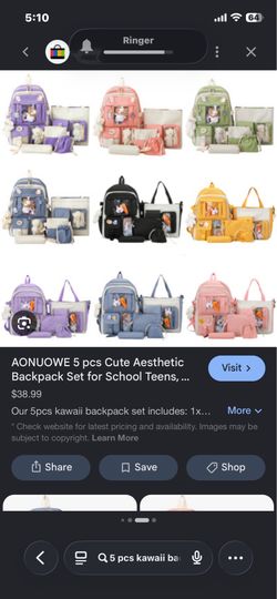 Kawaii backpack set BACK TO SCHOOL TIME