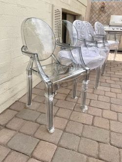 Gorgeous New Set of 5 Modway Lucite Casper Ghosts Armchairs EEI 121