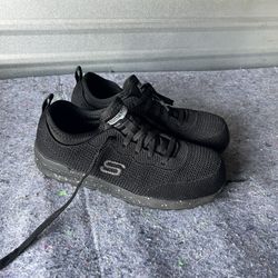 Womens US 8 Composite Toe Work Shoe Skechers Balran Black Sparkle