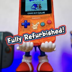 Nintendo Game Boy Color Custom - IPS V5 OLED Touchscreen Atomic Orange  - Refurbished