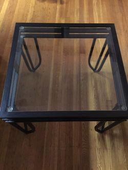 Square Glass Top End Table