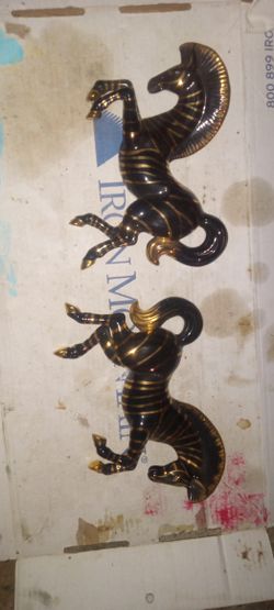 Mid Century Zebra Wall Hangers