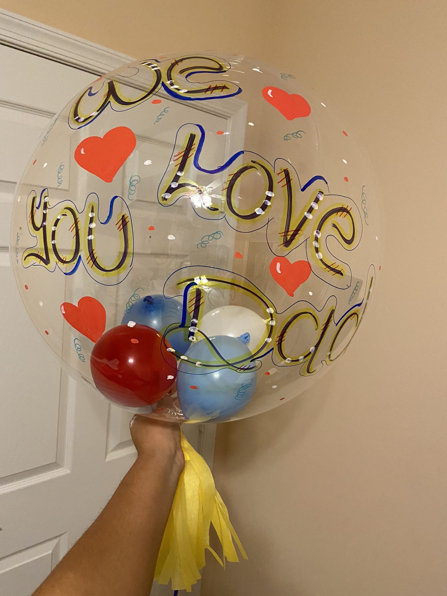 Bubble balloon personalized for Father’s Day or birthday. 🎉🎊🎁💐