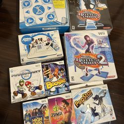 Nintendo Wii Big Box Bundle Lot boogie dance dance revolution udraw studio pop star high school musi