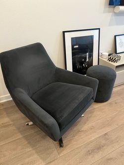 West Elm Lucas Swivel Chair & Ottoman