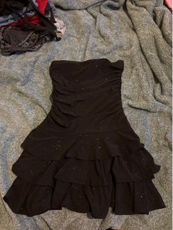 glitter black tube dress