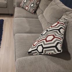 2 piece grey sofa set