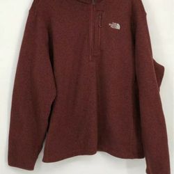 The North Face Burgundy Quarter Zip Pullover Sweater- Size Men's XXL