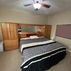 Cal King Bed W/ Solid Oak Frame