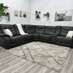 Dark Grey Sectional Couch Recliner - Free Delivery