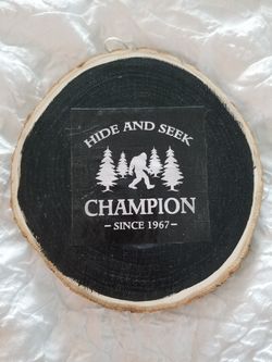 Bigfoot Wood Round Wall Hanging