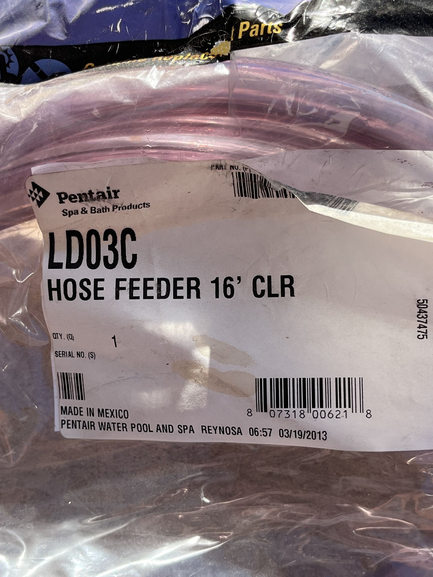 Pentair Feeder Hose LD03C