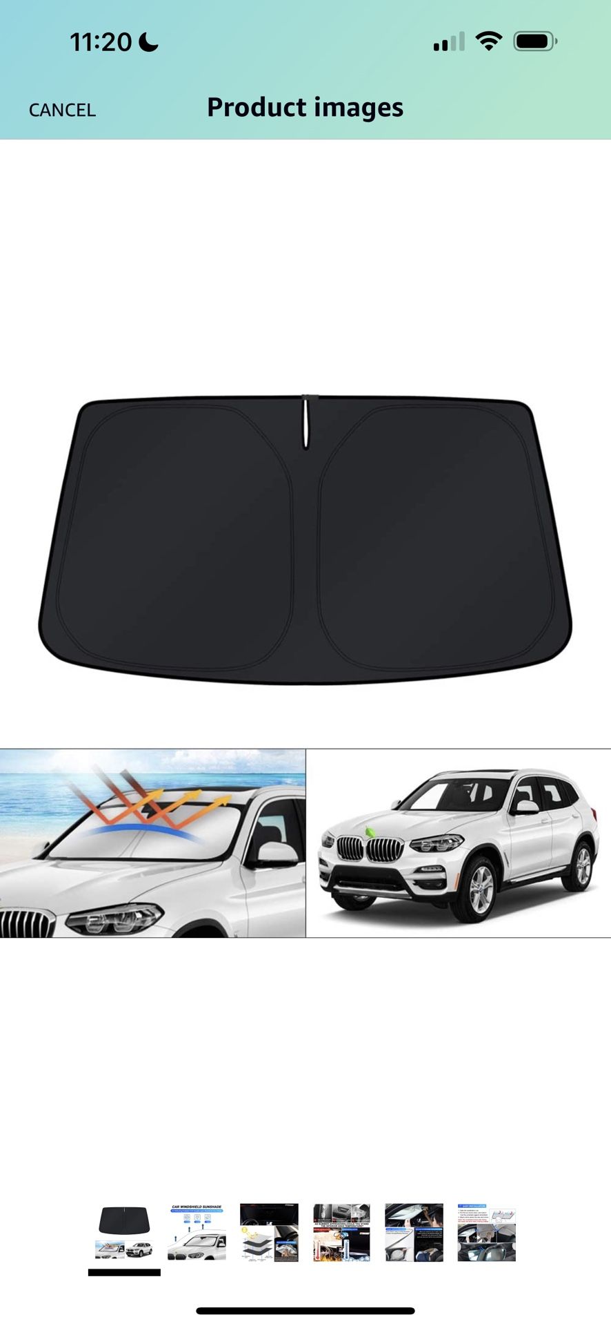 KUST Custom Fit Windshield Sun Shade for 2018-2023 BMW X3 Window Shade Sun Visor Protector Foldable Sunshade Blocks UV Rays Keep Your Car Cooler