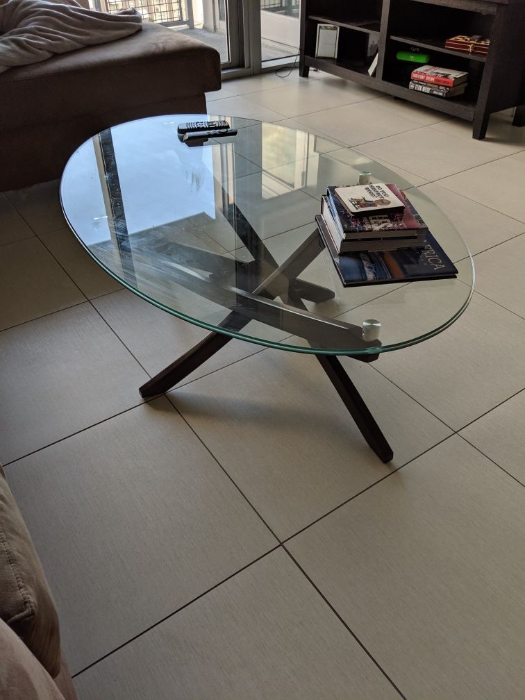 Glass coffee table