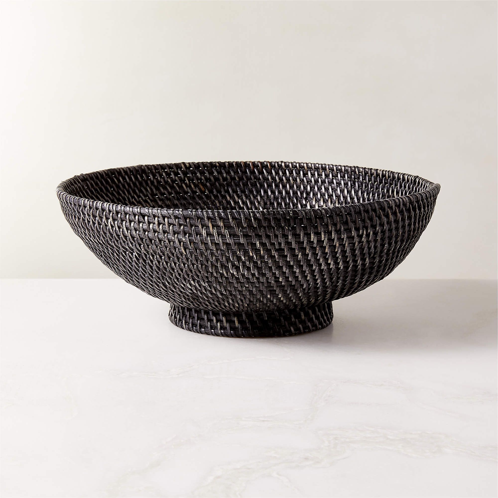 Borneo Woven Rattan Black Bowl (Cb2)