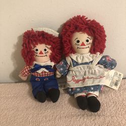 Applause Raggedy Ann & Andy 10” Plush Dolls NWT