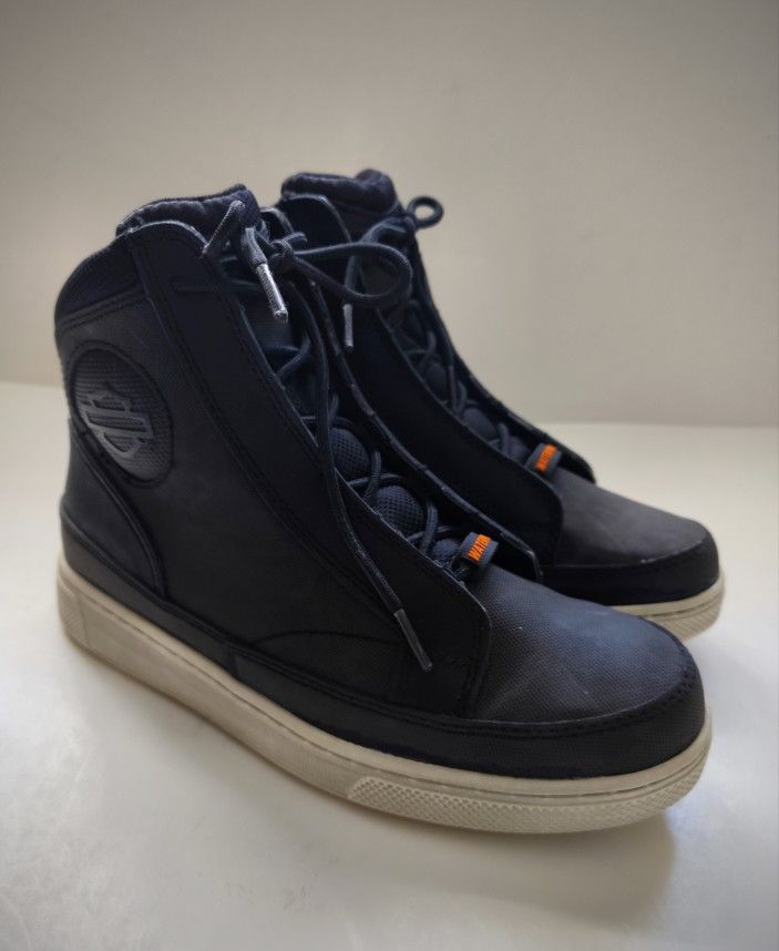 Harley Davidson Women's Waterproof Lace-Up Boots, Black, Size 7M, Pre-owned