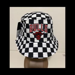 NBA Ultra Game Chicago Bulls Checkered Bucket Hat New!