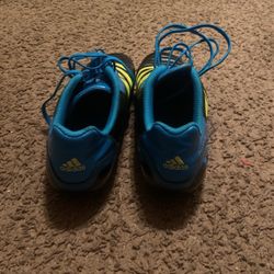 Blue Yellow And Black Cleats Size 9 Adidas 