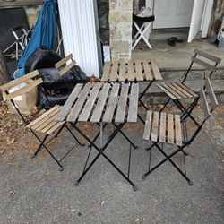 IKEA Tarno Outdoor Wooden Table and Chair Set of 4