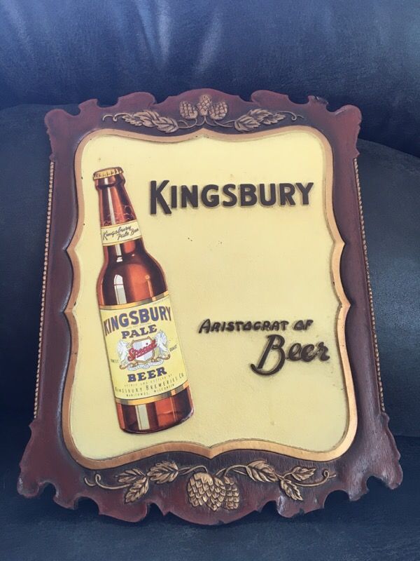 Wood Kingsbury Beer Sign