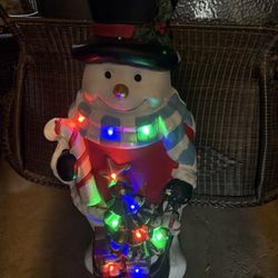 Lit Up Snowman Vintage 