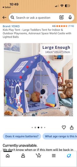 Rocket ship tent, Playhouse extra large brand new