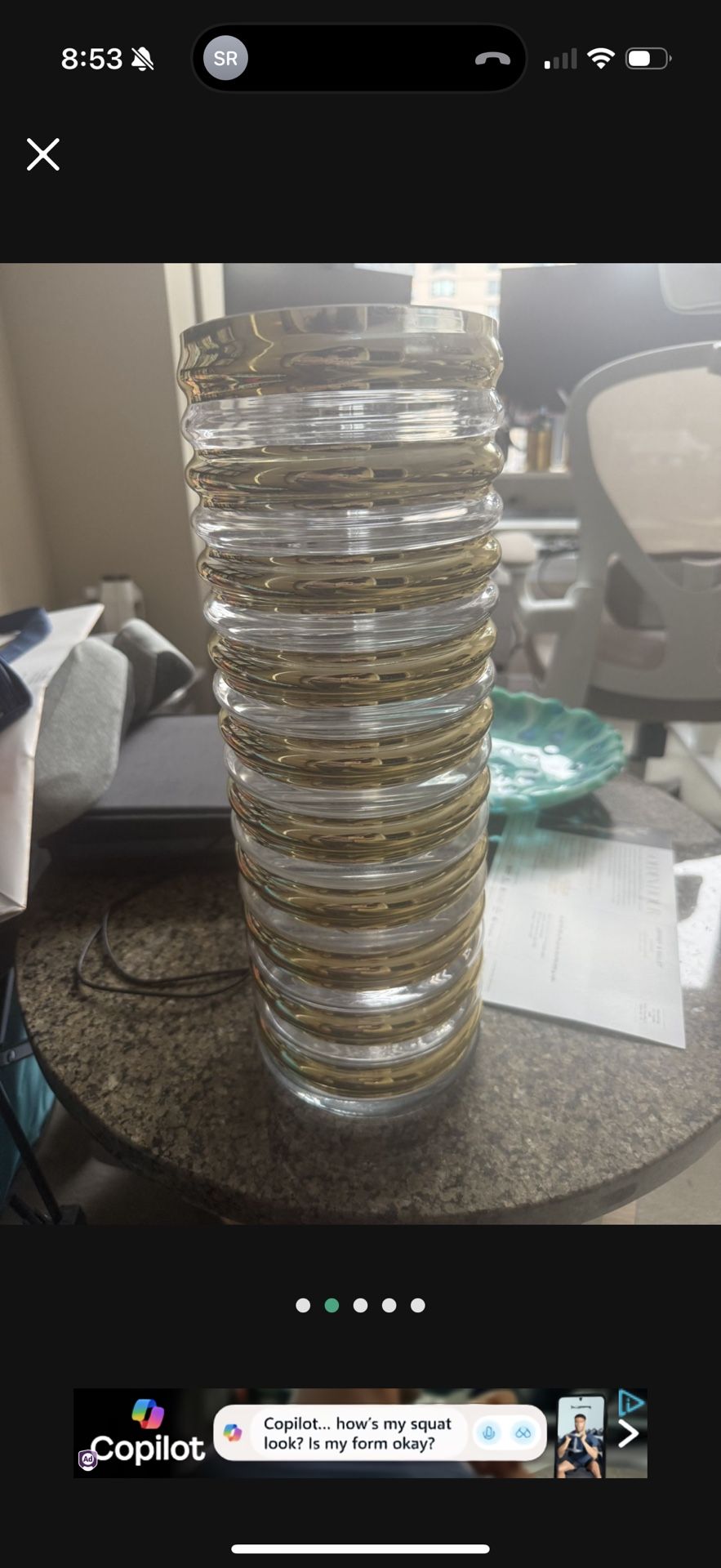 Vase Flower Glass Tall 