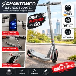 Phantom Go Electric Scooter Max Speed 22Mph - Perfect For Daily Commute