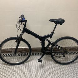 Black Full Size Folding Mountain Bike