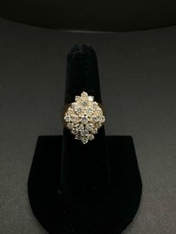14K Gold cluster diamond ring 3ctdw size 6 3816 Steilacoom blvd Lakewood WA Crown Jewlery