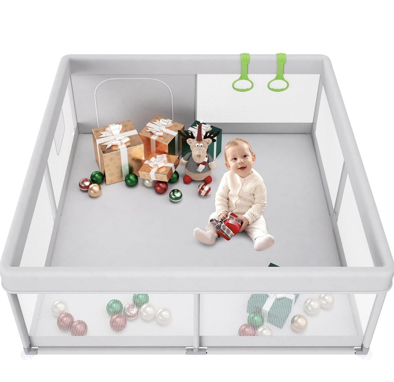 Baby Playpen, Playard for Babies Toddlers Kids, Pets, 47x47" Activity Centre, 2 handles