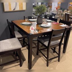 7 Pc Counter Height Dining Table Set (table with 6 chairs )