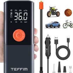 Tire Inflator Portable Air Compressor with Digital Pressure Gauge, 12V Smart Air Pump for Car Tires, Motorcycle, SUV, Electric Bike, Bicycle, Sports B