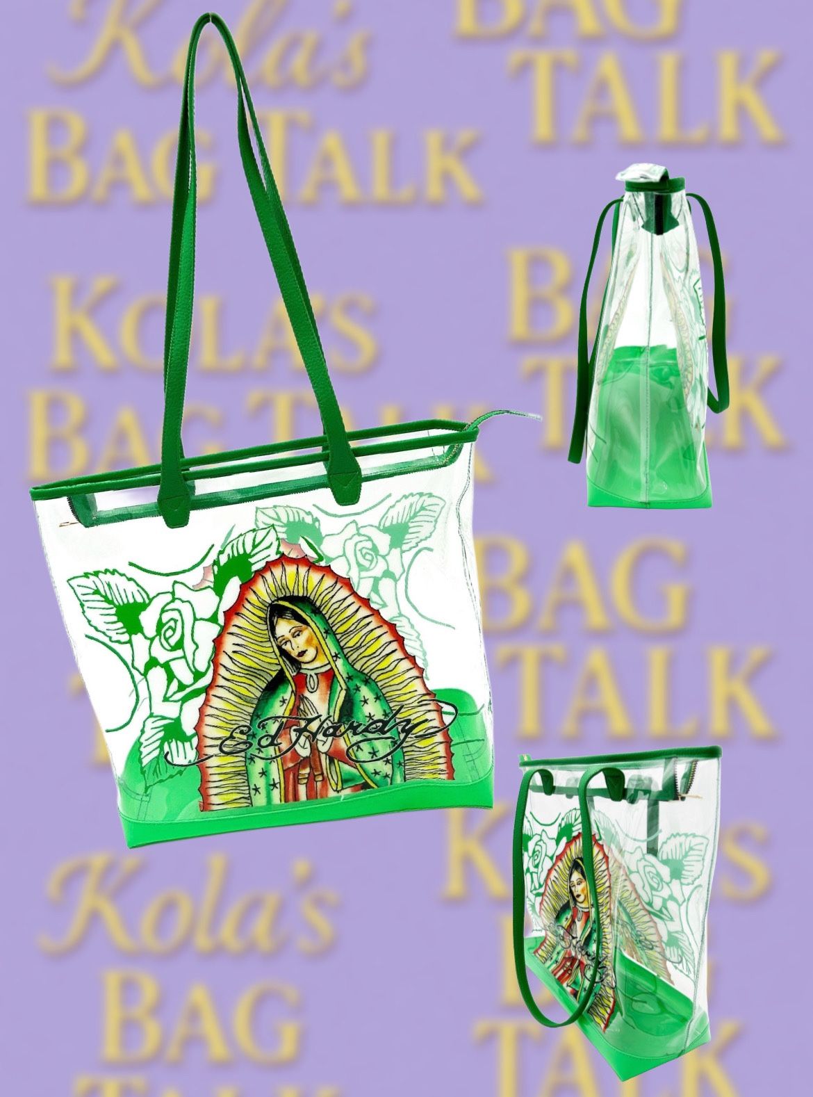 Ed Hardy Virgin De Guadalupe Large Tote