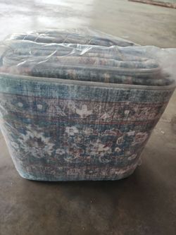 Vintage Floral Area Rug Blue and Mauve