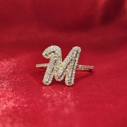 10k Yellow Gold Diamond Initial Ring 0.36 ctw