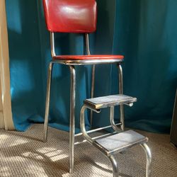 Vintage Chair With Step Stool