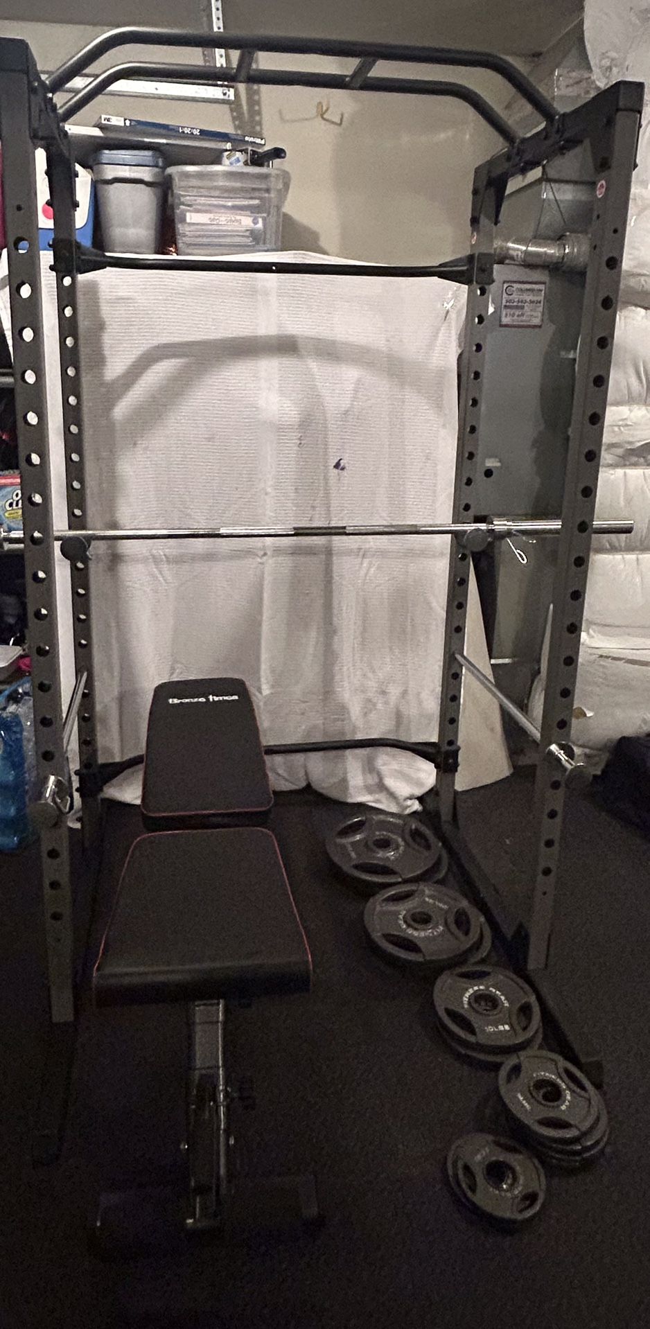 Squat Rack With Bench And Weight Set