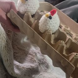 Hand Made Crochet Chickens