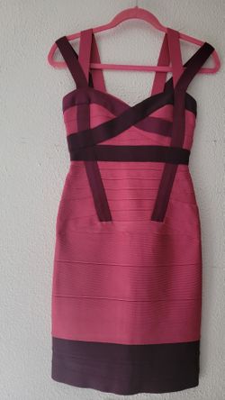 Dress Herve Leger Pink Color Block