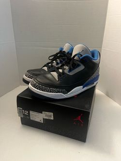 Air Jordan 3 Retro Sport Blue Shoes Mens Size 12 136064-007 Rare Sneakers