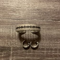 White And Blue Diamonds Set In Sterling Silver 